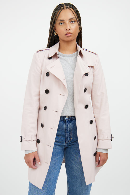 Burberry Light Pink Midi Trench Coat