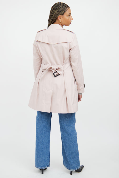 Burberry Light Pink Midi Trench Coat