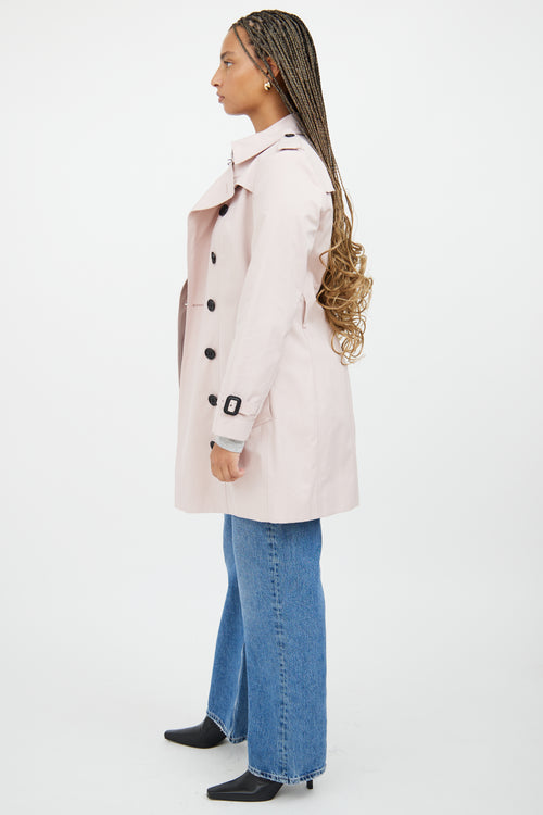 Burberry Light Pink Midi Trench Coat