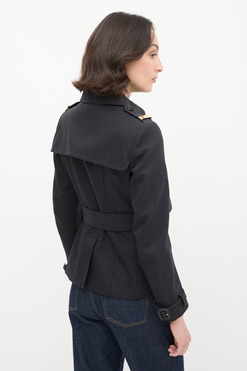 Burberry Prorsum Black Belted Short Jacket