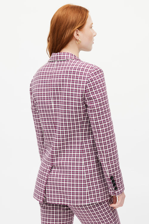 Burberry Purple 
Multicolour Plaid Two Piece Suit