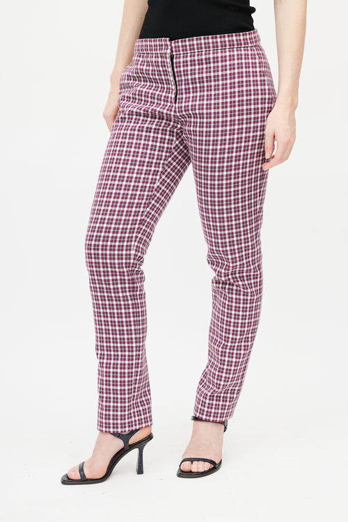 Burberry Purple 
Multicolour Plaid Two Piece Suit