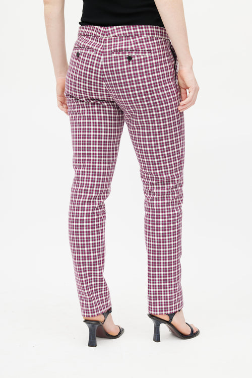 Burberry Purple 
Multicolour Plaid Two Piece Suit