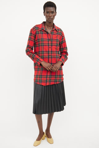 Burberry Red Wool Plaid Top