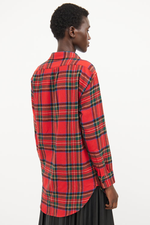 Burberry Red Wool Plaid Top