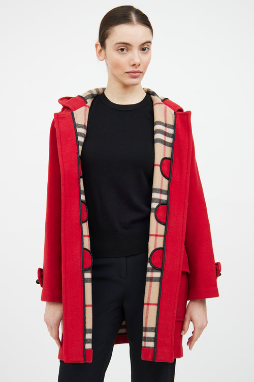 Burberry Red Wool Duffle Coat