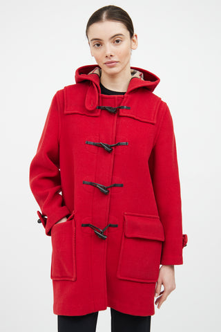 Burberry Red Wool Duffle Coat