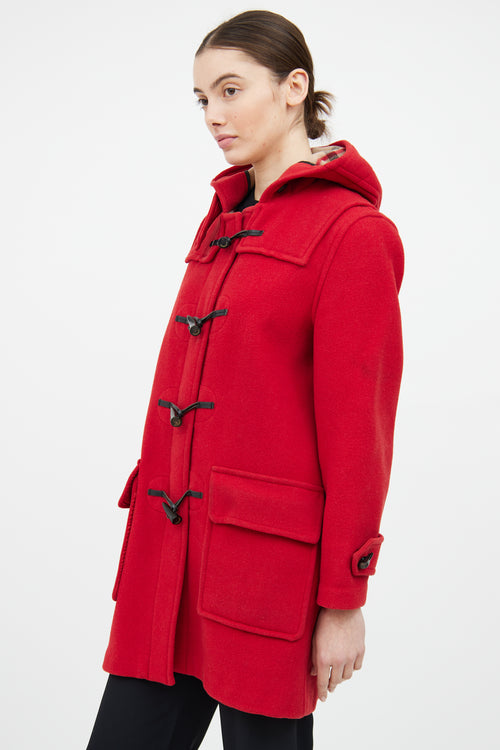 Burberry Red Wool Duffle Coat