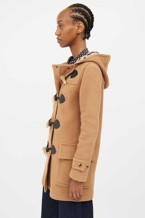 Burberry Beige Wool Toggle Pea Coat