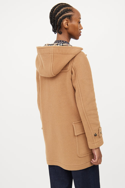 Burberry Beige Wool Toggle Pea Coat