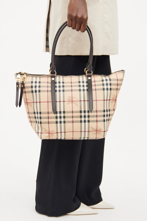 Burberry Beige Haymarket Salisbury Small Tote Bag