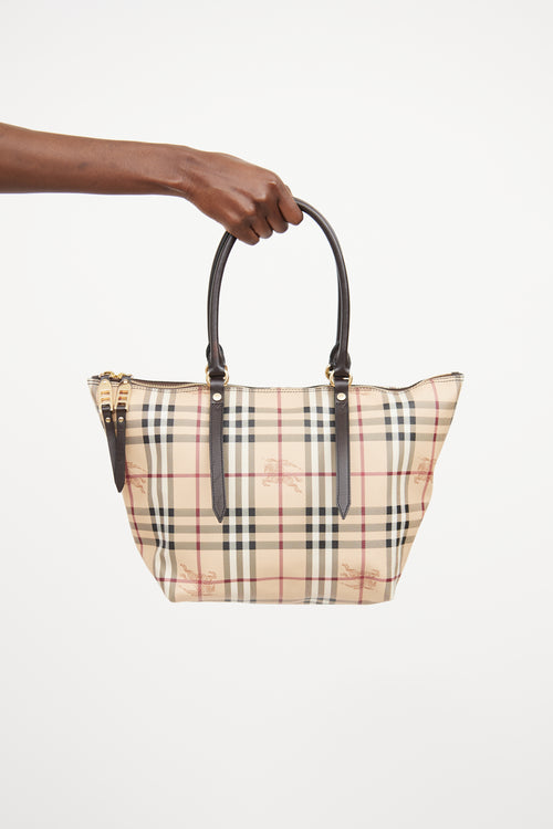 Burberry Beige Haymarket Salisbury Small Tote Bag