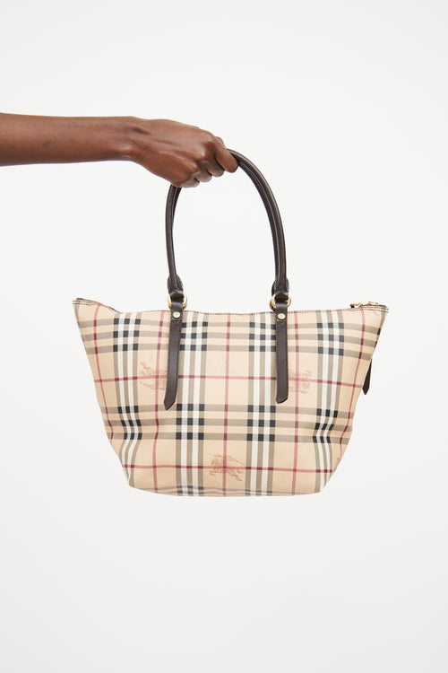 Burberry Beige Haymarket Salisbury Small Tote Bag