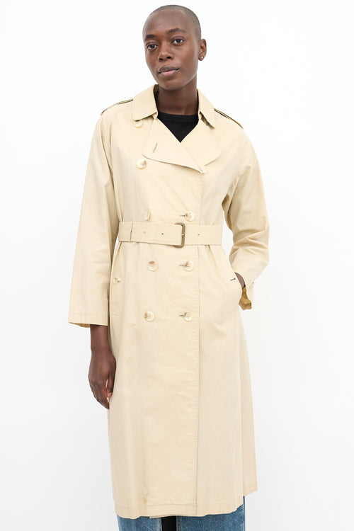 Burberry 1980s Beige Belted Trench Coat