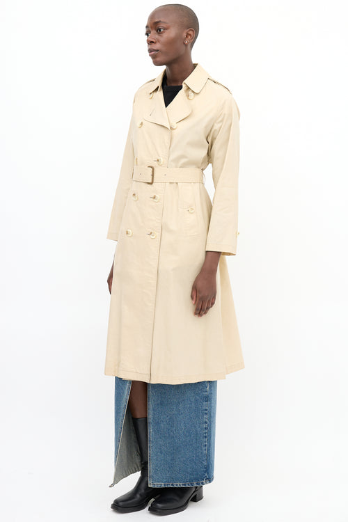 Burberry 1980s Beige Belted Trench Coat