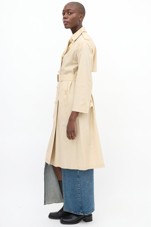 Burberry 1980s Beige Belted Trench Coat