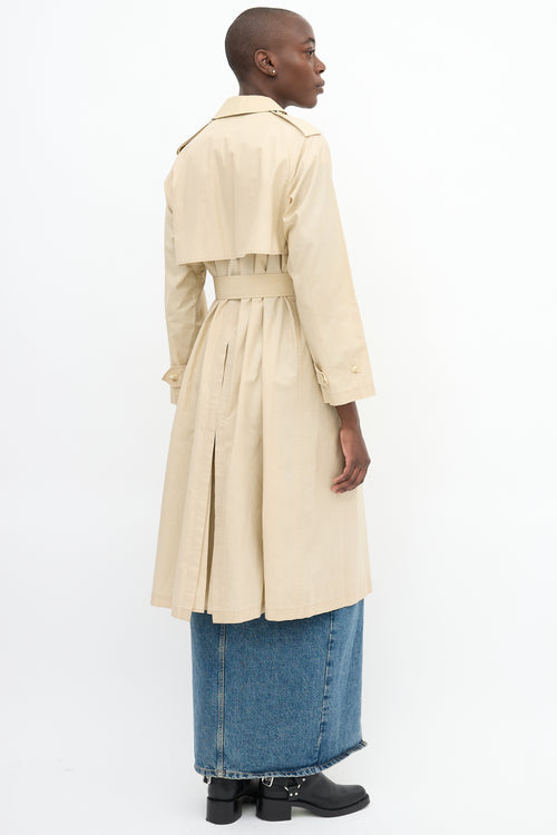 Burberry 1980s Beige Belted Trench Coat