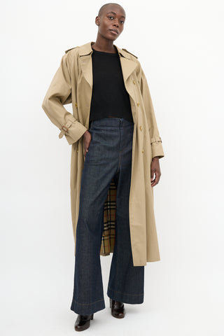 Burberry 1980s Brown Belted Trench Coat