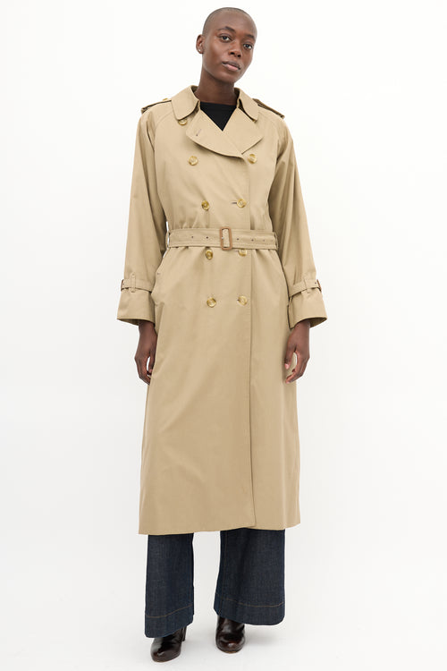 Burberry 1980s Brown Belted Trench Coat