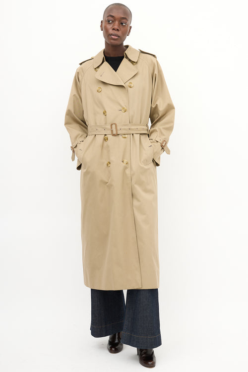 Burberry 1980s Brown Belted Trench Coat