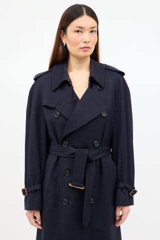 Vintage Wool Belted Trench Coat