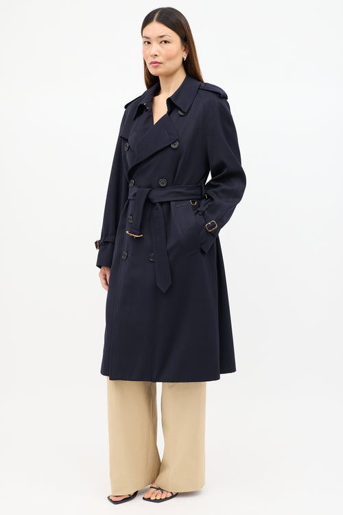 Vintage Wool Belted Trench Coat