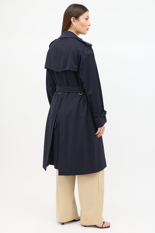 Vintage Wool Belted Trench Coat