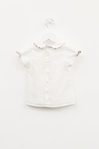 Burberry Kids White Embroidered Top