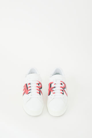 Burberry White 
Red Leather Graffiti Sneaker