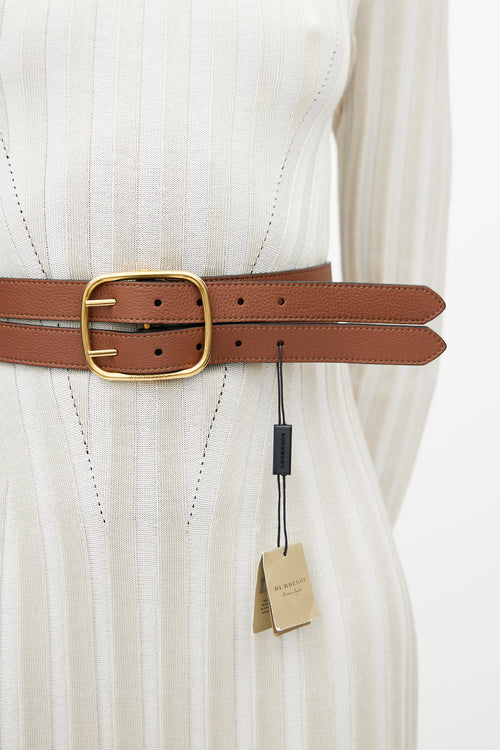 Burberry Yellow 
Brown Reversible Double Leather Belt