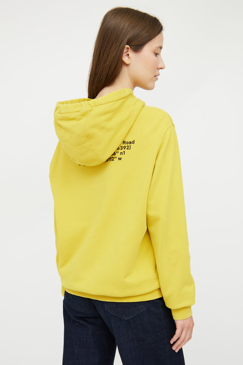 Burberry Yellow 
Black Logo Text Hooded Sweatshirt