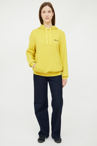 Burberry Yellow 
Black Logo Text Hooded Sweatshirt