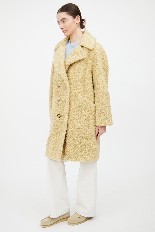 Burberry Yellow Wool Sherpa Coat