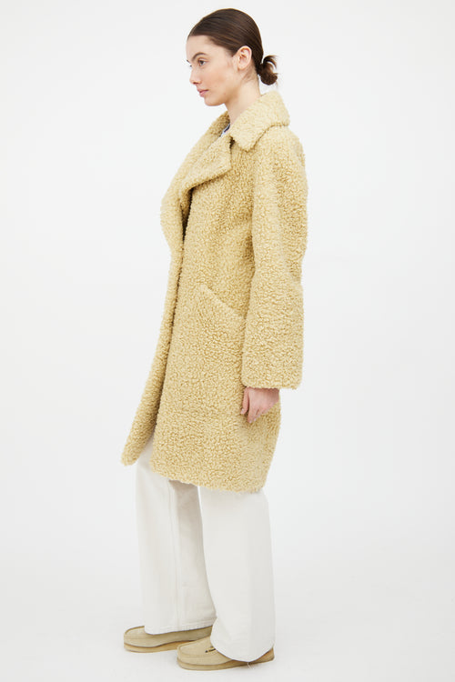 Burberry Yellow Wool Sherpa Coat