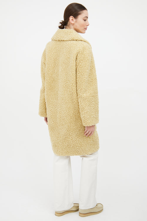 Burberry Yellow Wool Sherpa Coat