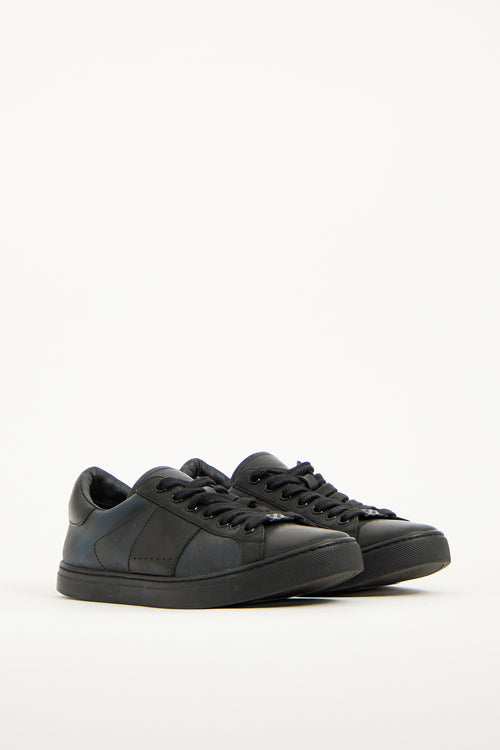 Burberry Black 
Navy Leather Ritson London Sneaker