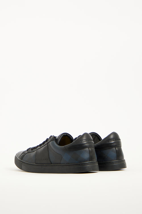 Burberry Black 
Navy Leather Ritson London Sneaker