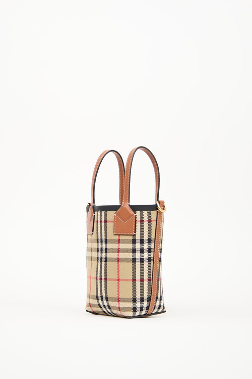 Burberry Brown Vintage Check Mini London Tote Bag