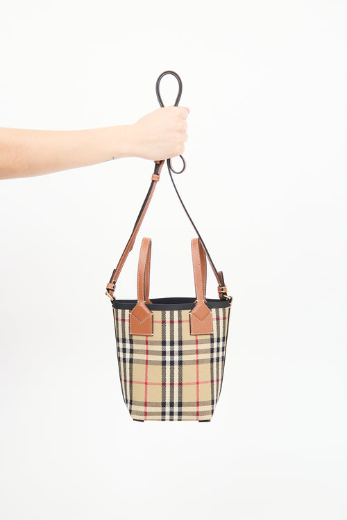 Burberry Brown Vintage Check Mini London Tote Bag