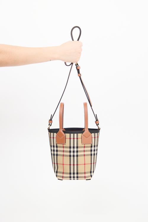 Burberry Brown Vintage Check Mini London Tote Bag