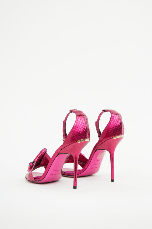 Burberry Pink Embossed Bow Pump