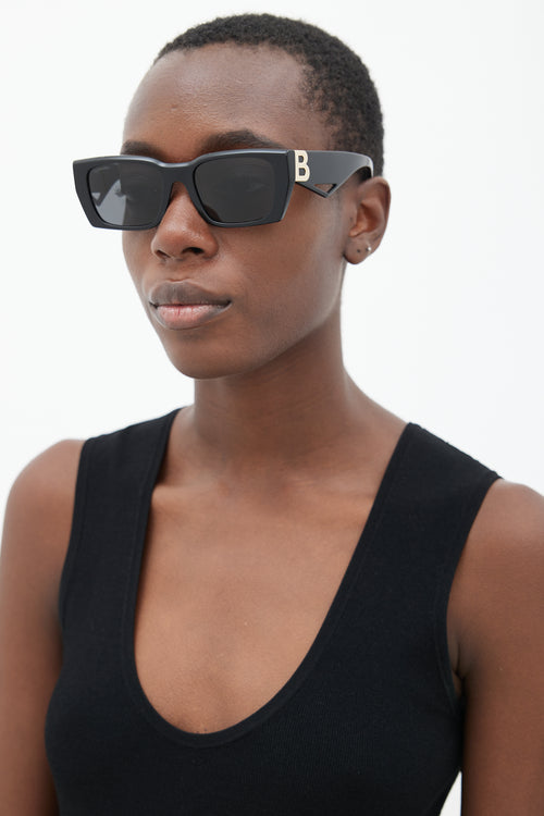 Burberry Black Poppy B4336 Chain Sunglasses