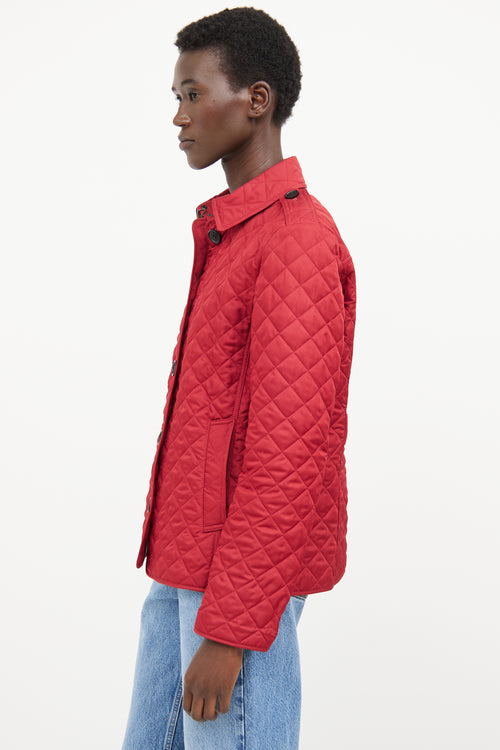 Burberry Red Quilted Utility Jacket