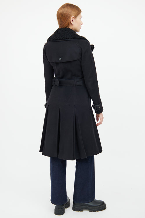 Black Wool Double Breasted Coat