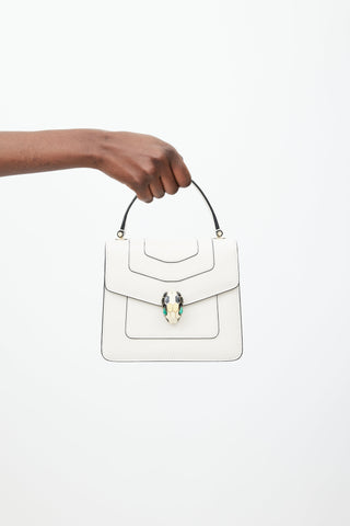 Bulgari White 
Multicolour Serpenti Forever Leather Bag