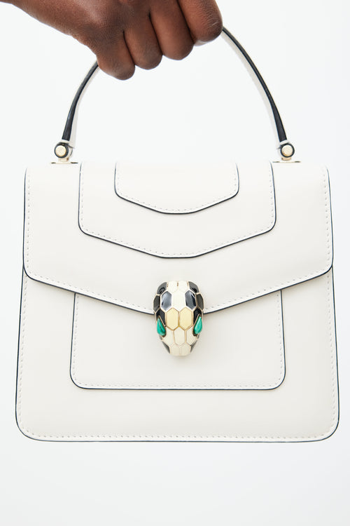 Bulgari White 
Multicolour Serpenti Forever Leather Bag