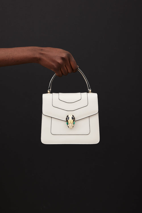 Bulgari White 
Multicolour Serpenti Forever Leather Bag