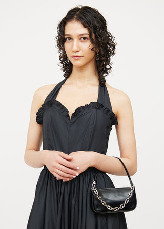 By Far Black Chain Strap Pochette Bag