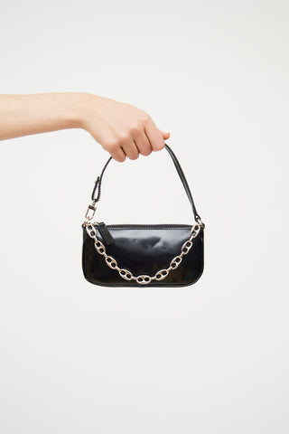 By Far Black Chain Strap Pochette Bag