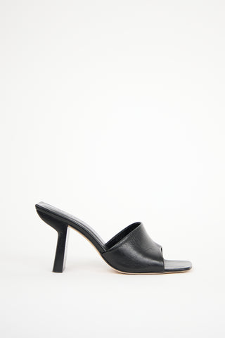 By Far Black Leather Liliana Mule